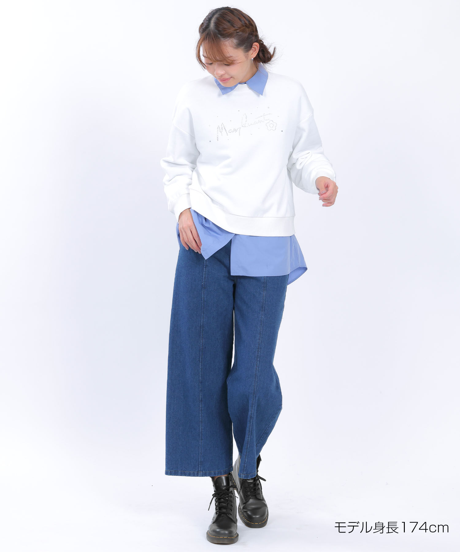 MARY QUANT「ペイントデイジーデニム パンツ」|デニム|