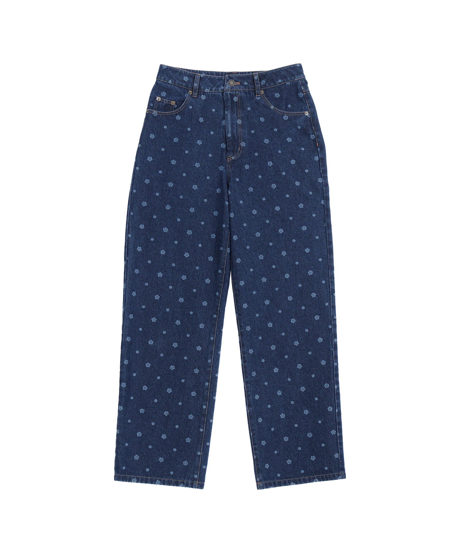 MARY QUANT「デイジードットデニム パンツ」|デニム|ネイビー