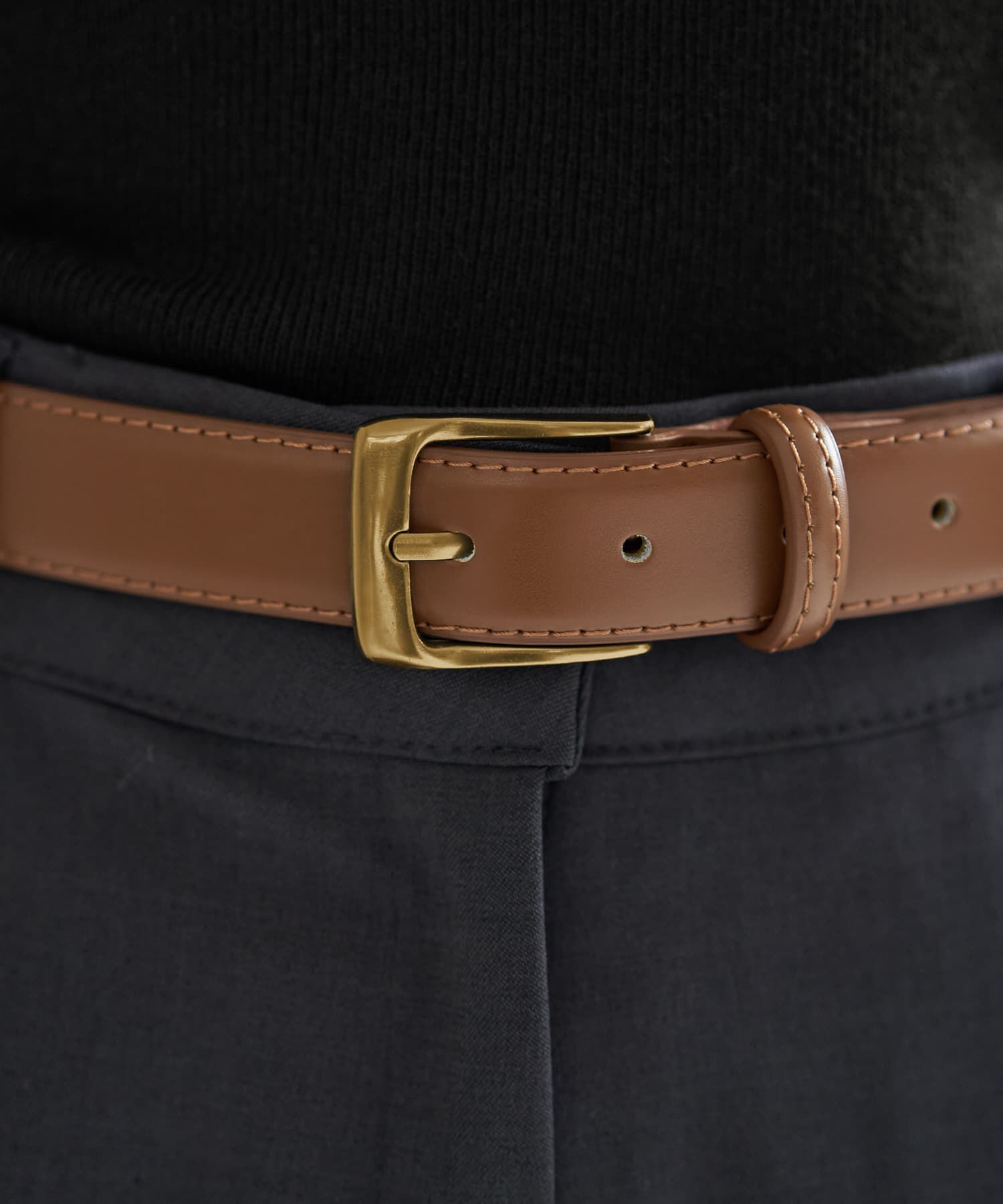 STYLE DELI「【DELI by】ミニマルリアルレザーベルト（ゴールド）」|ベルト|