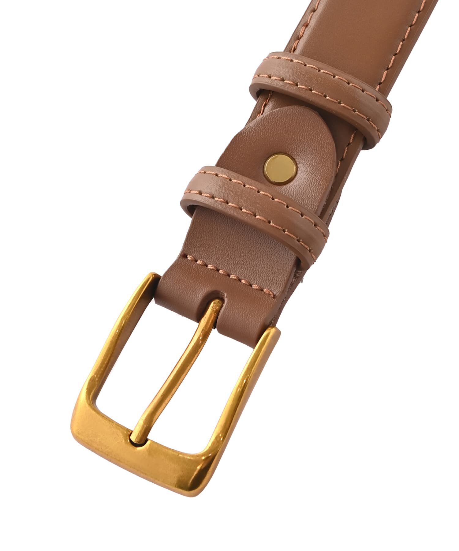 STYLE DELI「【DELI by】ミニマルリアルレザーベルト（ゴールド）」|ベルト|