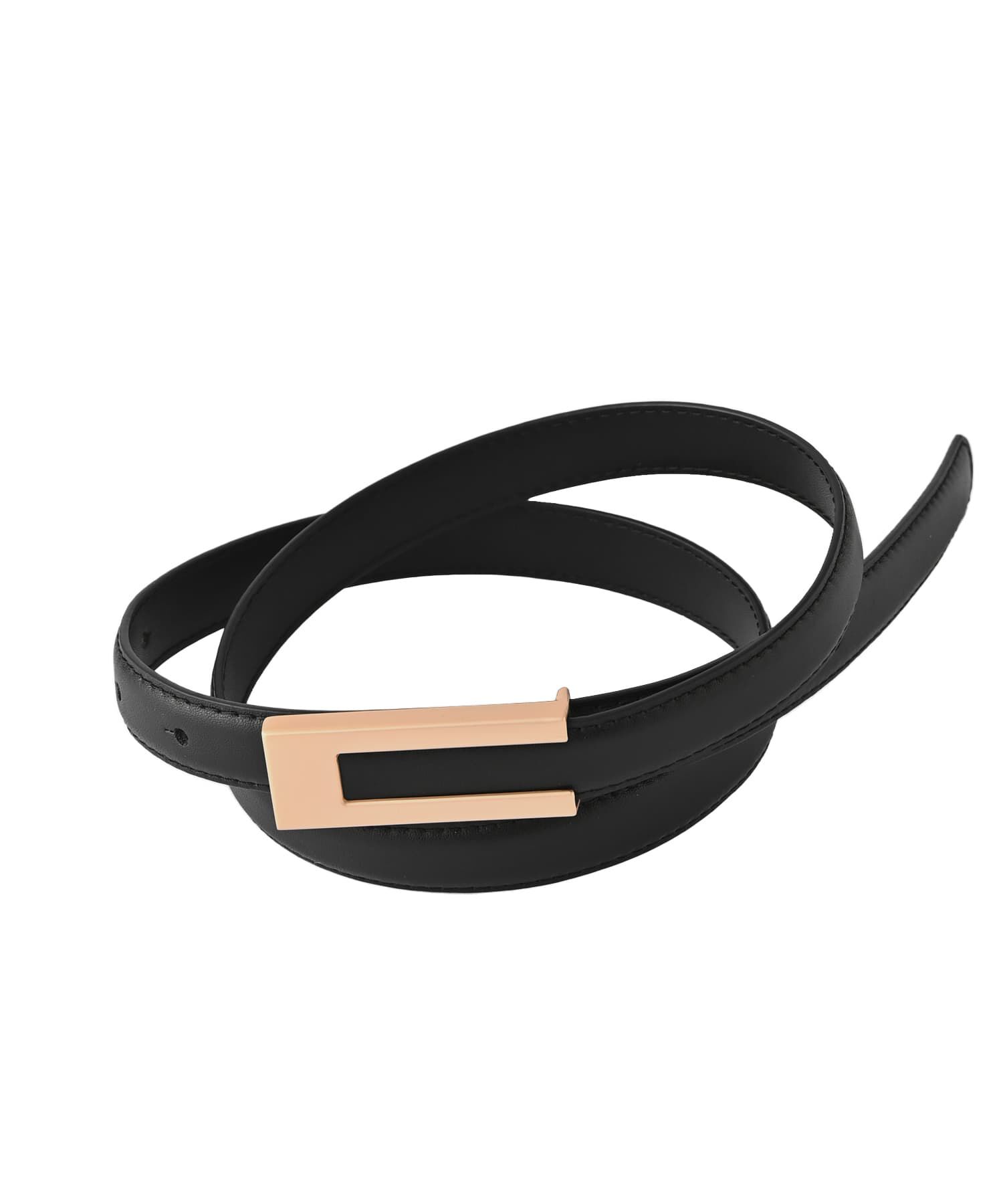 STYLE DELI「【DELI by】スクエアバックルリアルレザーベルト」|ベルト|ブラック