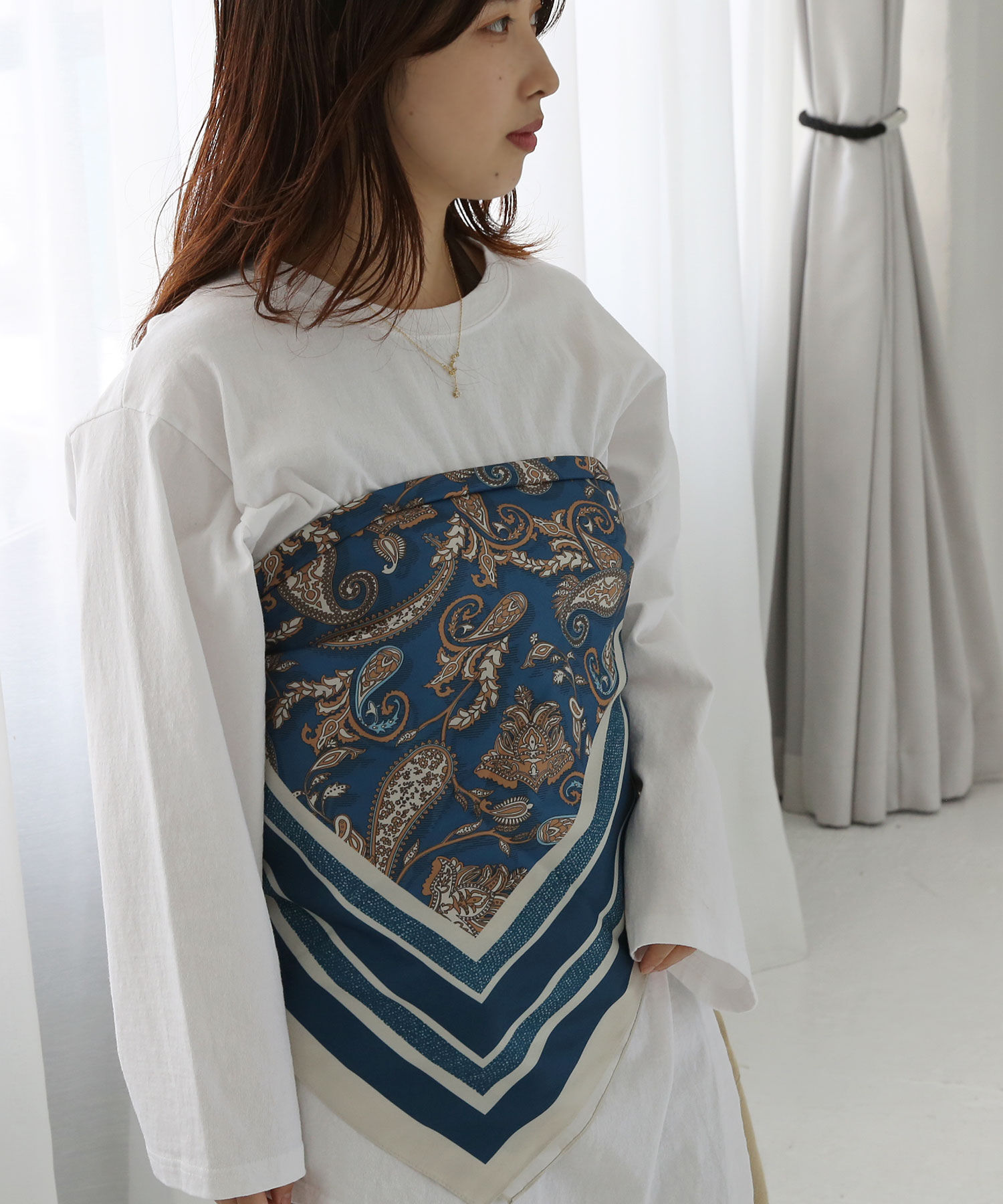  「［90cm&times;90cm］大判ツイルプリントスカーフ」|バンダナ・スカーフ|