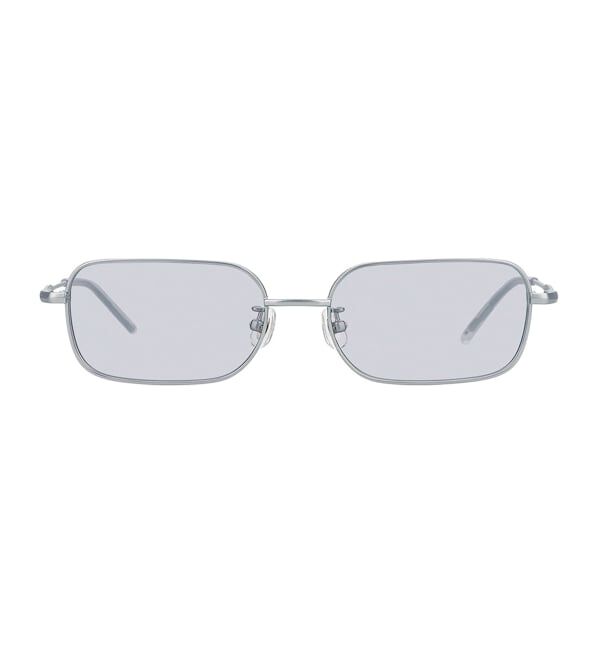  「SUNCUTGlasses/UV100%CUT スクエア型 サングラス | メタルフレーム カラーレンズ  紫外線対策 UVカット」|サングラス|シルバー