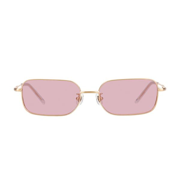  「SUNCUTGlasses/UV100%CUT スクエア型 サングラス | メタルフレーム カラーレンズ  紫外線対策 UVカット」|サングラス|ゴールド3