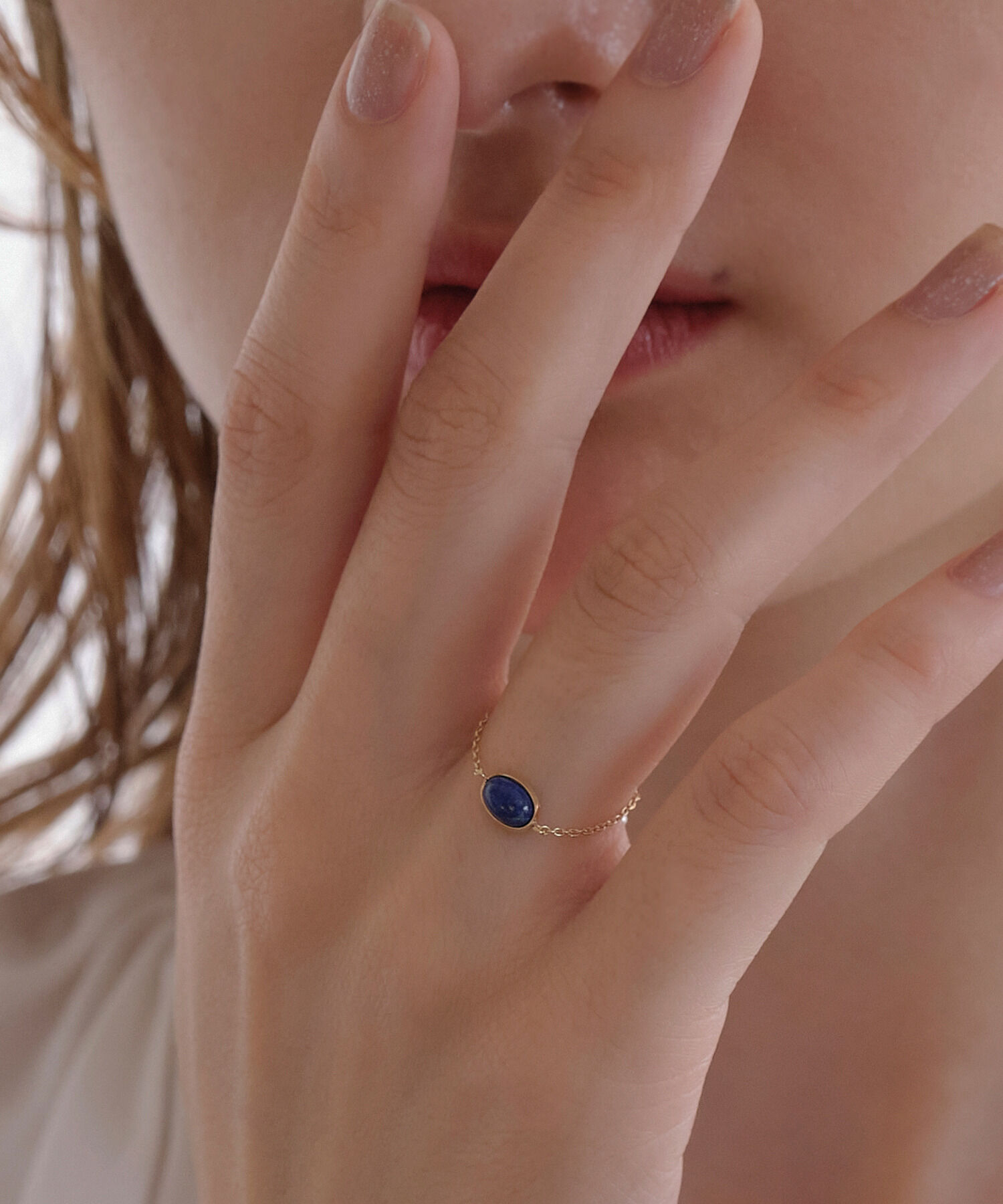 JUPITER「【K10】天然石チェーンリング/ラピスラズリ」|リング|