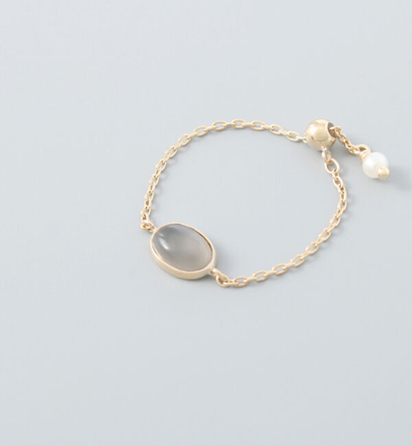 JUPITER「【K10】天然石チェーンリング/グレームーンストーン」|リング|