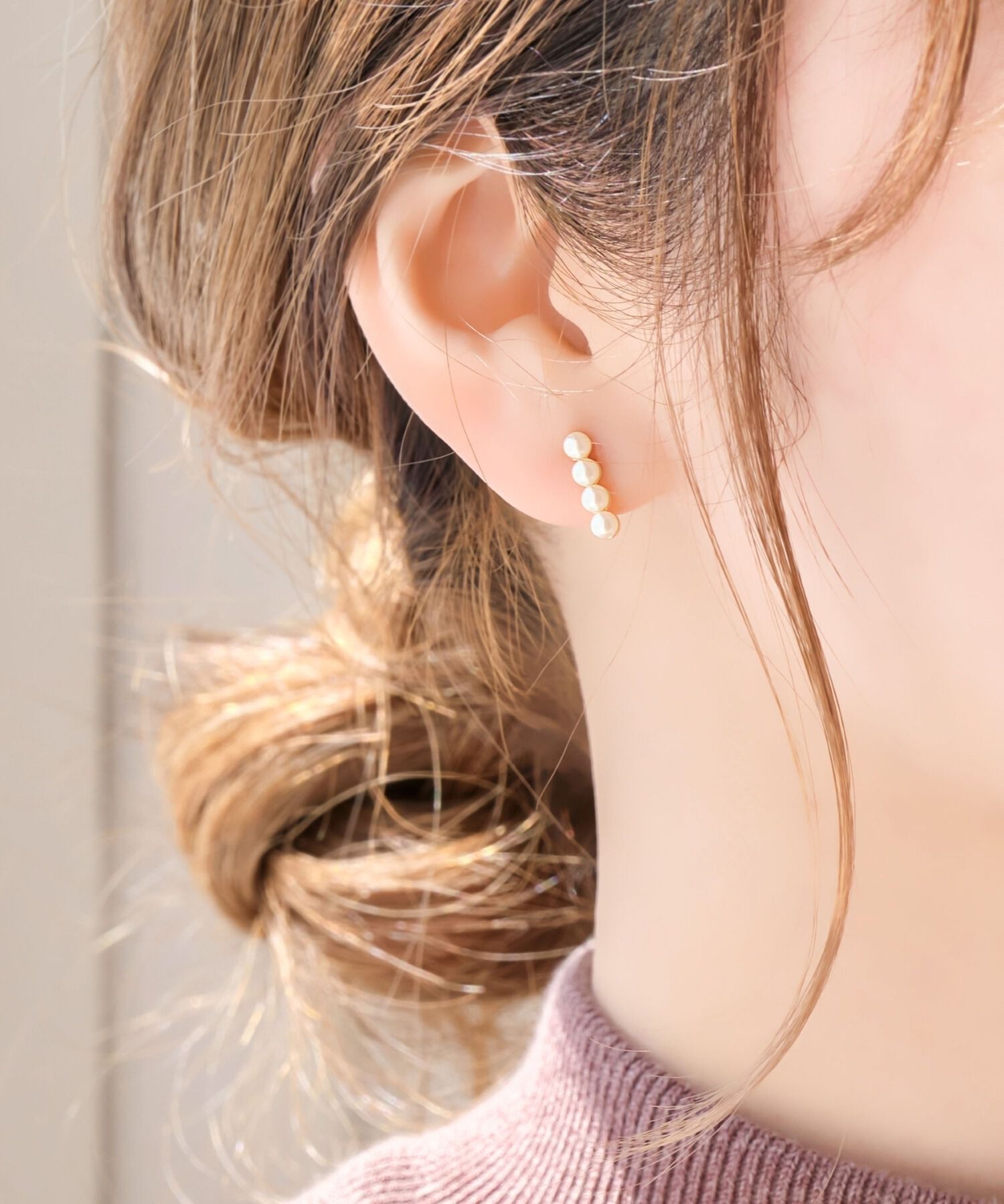 Phoebe「【金属アレルギー対応】【痛くないシリーズ】モードパールライトフィットイヤリング　結婚式/セレモニー」|イヤリング|