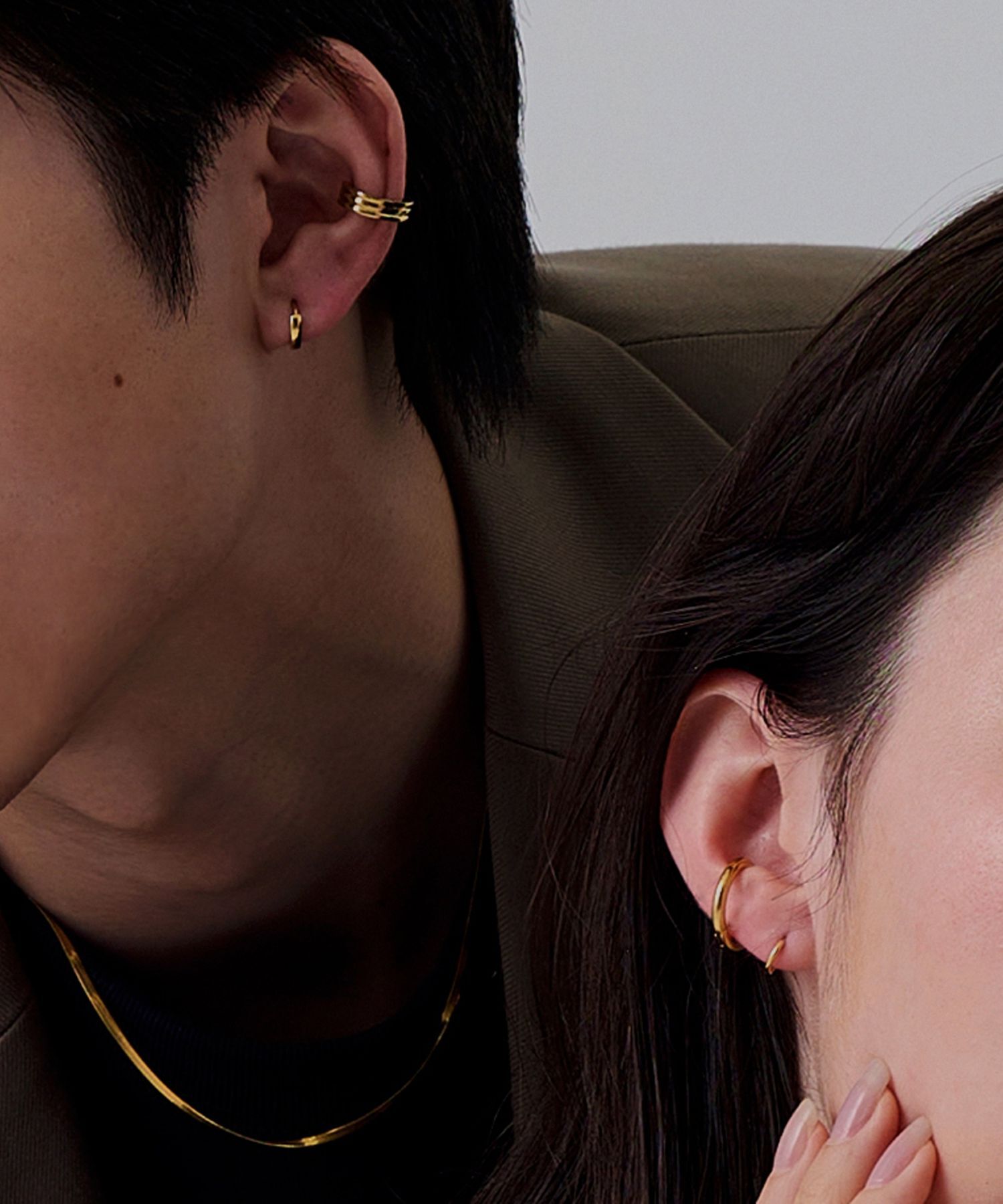 Phoebe「【金属アレルギー対応】ワンタッチメタルフープミニピアス　ゴールド/サージカルステンレス」|ピアス|