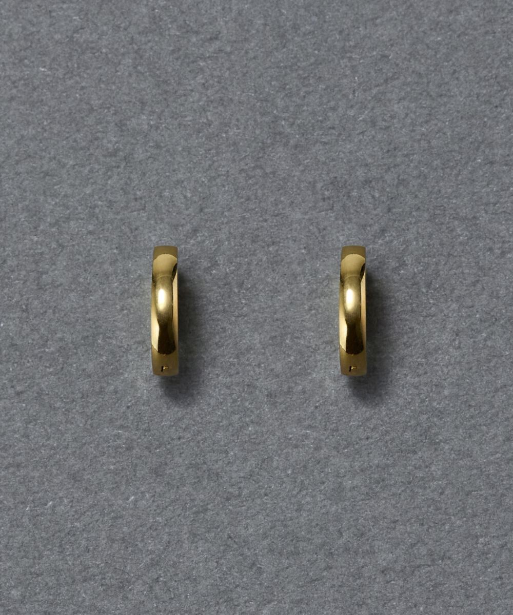 Phoebe「【金属アレルギー対応】ワンタッチメタルフープミニピアス　ゴールド/サージカルステンレス」|ピアス|