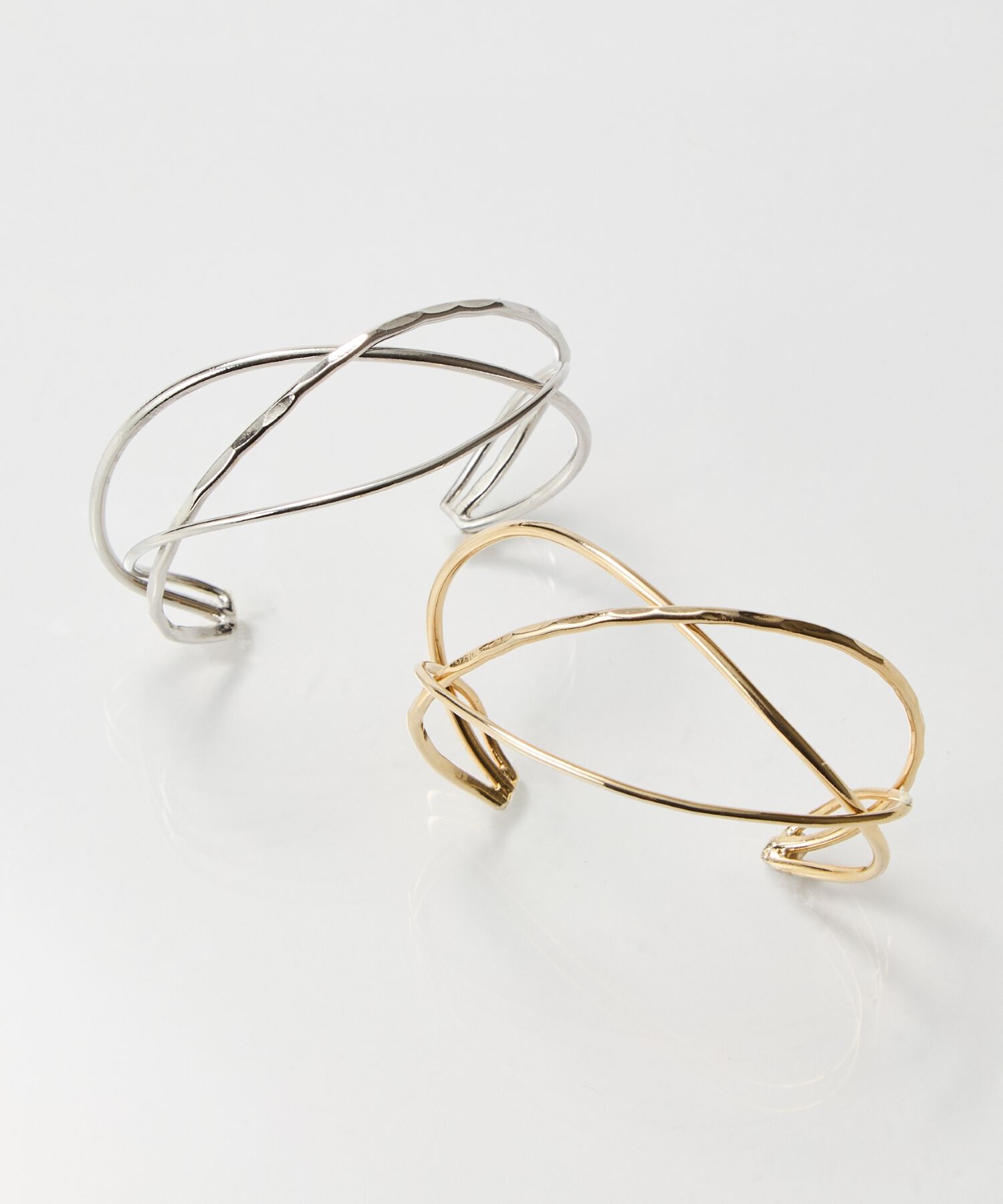 Phoebe「グリッターワイドカフバングル シルバー」|ブレスレット・バングル|