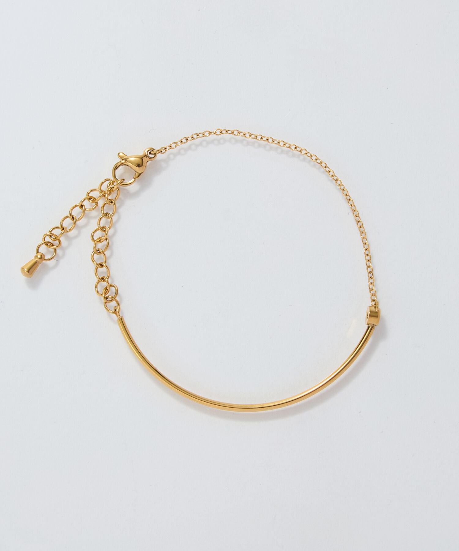 Phoebe「【金属アレルギー対応】グッリターハーフバングルチェーンブレスレット/サージカルステンレス」|ブレスレット・バングル|