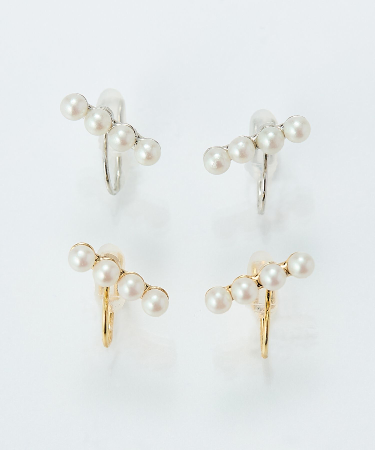 Phoebe「【痛くないシリーズ/金属アレルギー対応】バランスパールライトフィットイヤリング　シルバー」|イヤリング|