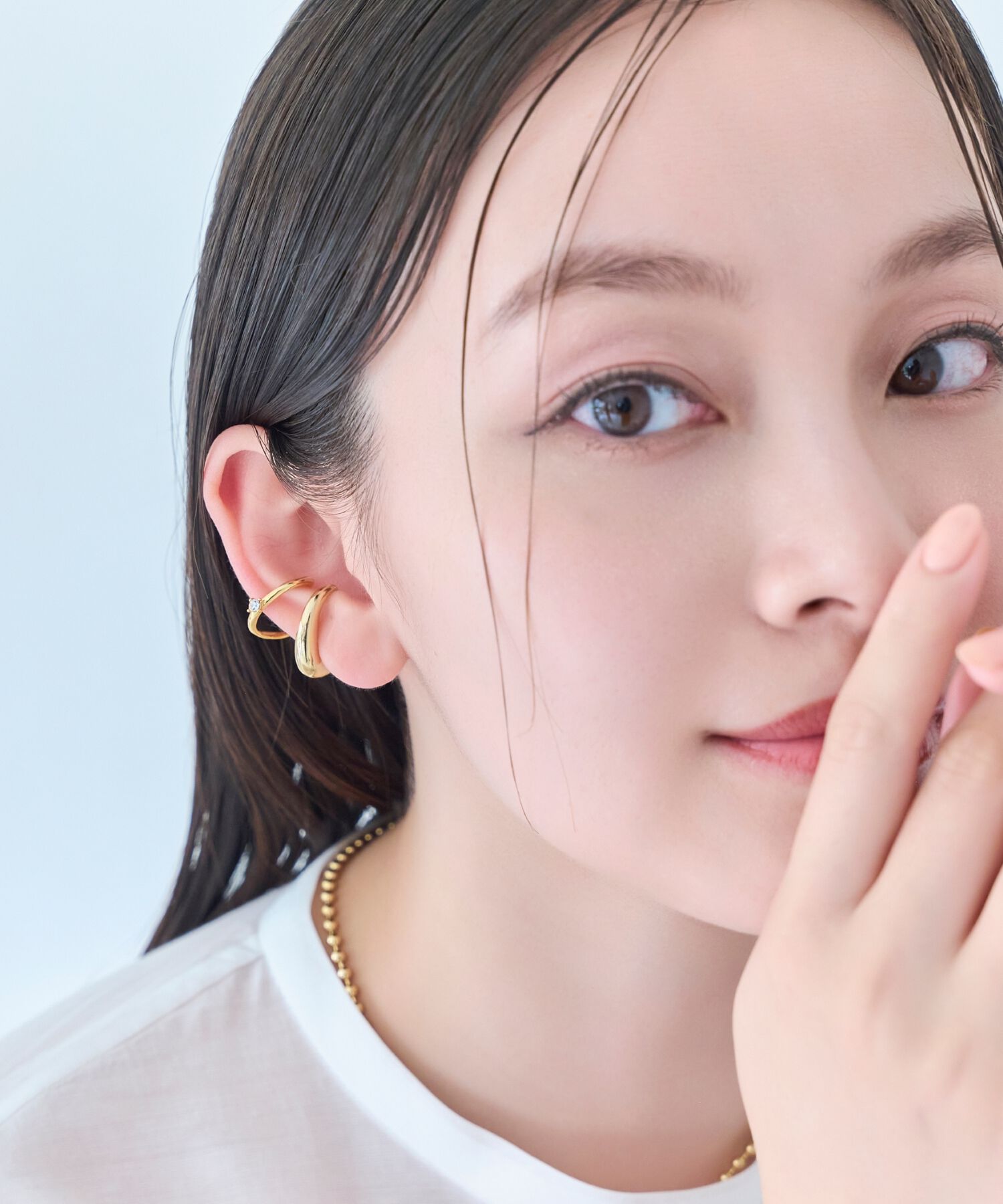 Phoebe「ドレッシングビジューイヤーカフ　ゴールド/片耳」|イヤーカフ|
