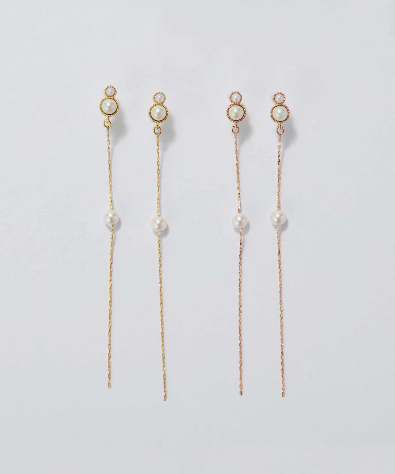 Phoebe「【痛くないシリーズ】ルミナスパールロングライトフィットイヤリング　ゴールド」|イヤリング|