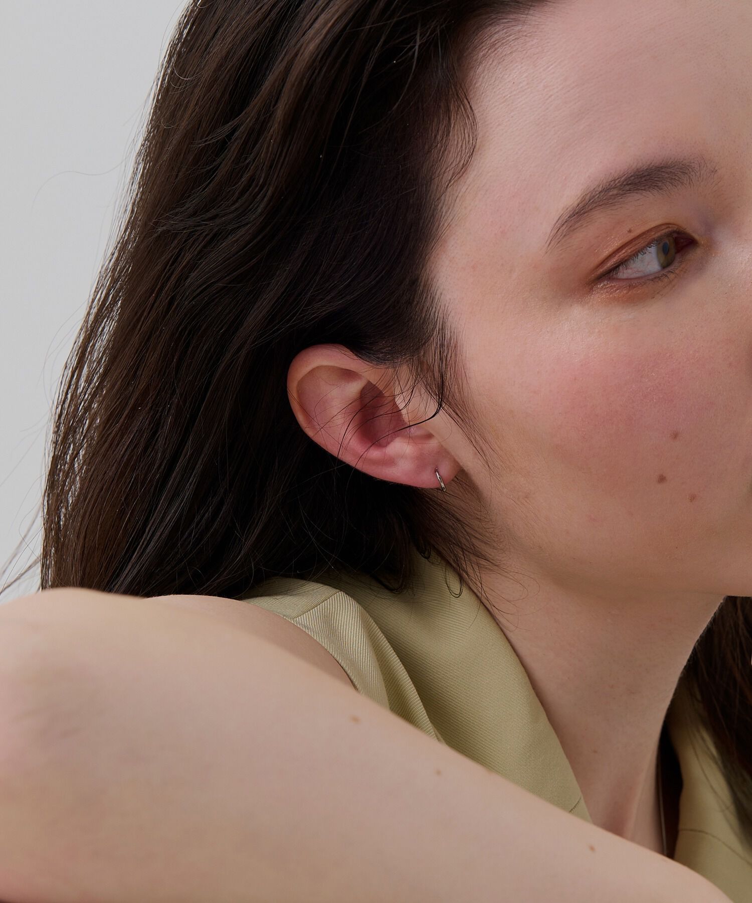 Phoebe「【金属アレルギー対応】ミニフープピアス(片耳)/サージカルステンレス シルバー」|ピアス|