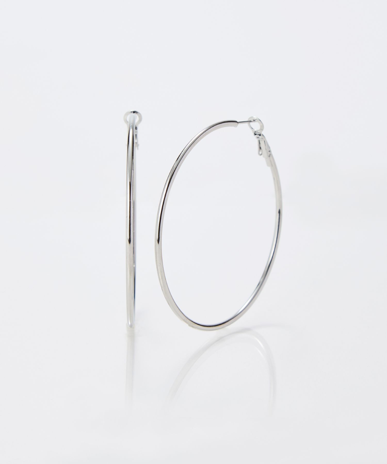 Phoebe「【金属アレルギー対応】ライトフープビッグピアス　シルバー/ステンレス/大振り」|ピアス|