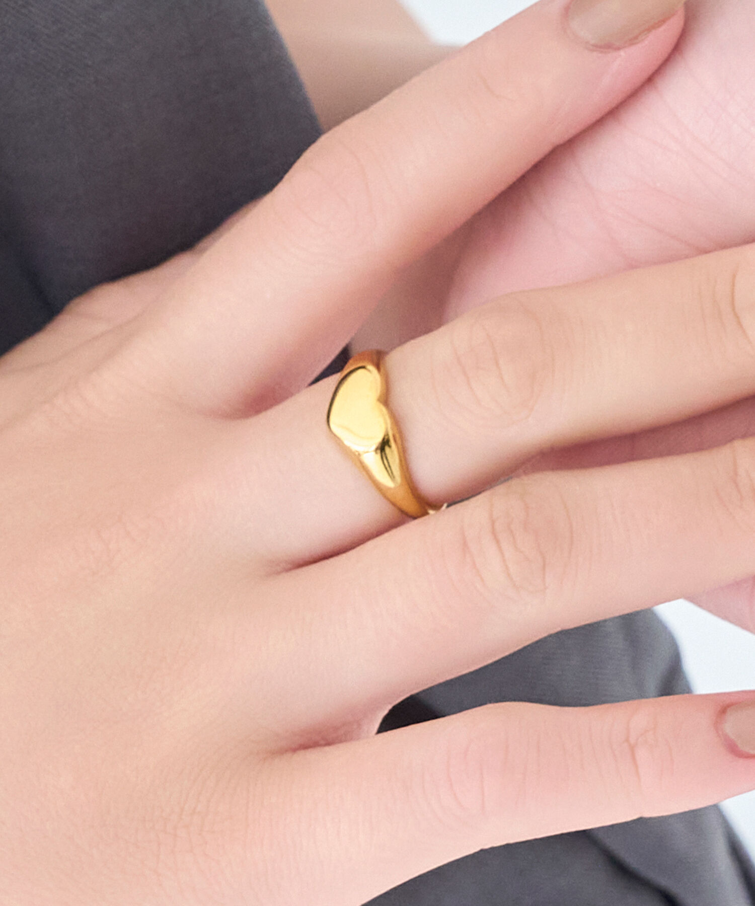 Phoebe「≪雑誌掲載≫【金属アレルギー対応】メタルラヴィリング　ゴールド/ステンレス/ハート」|リング|