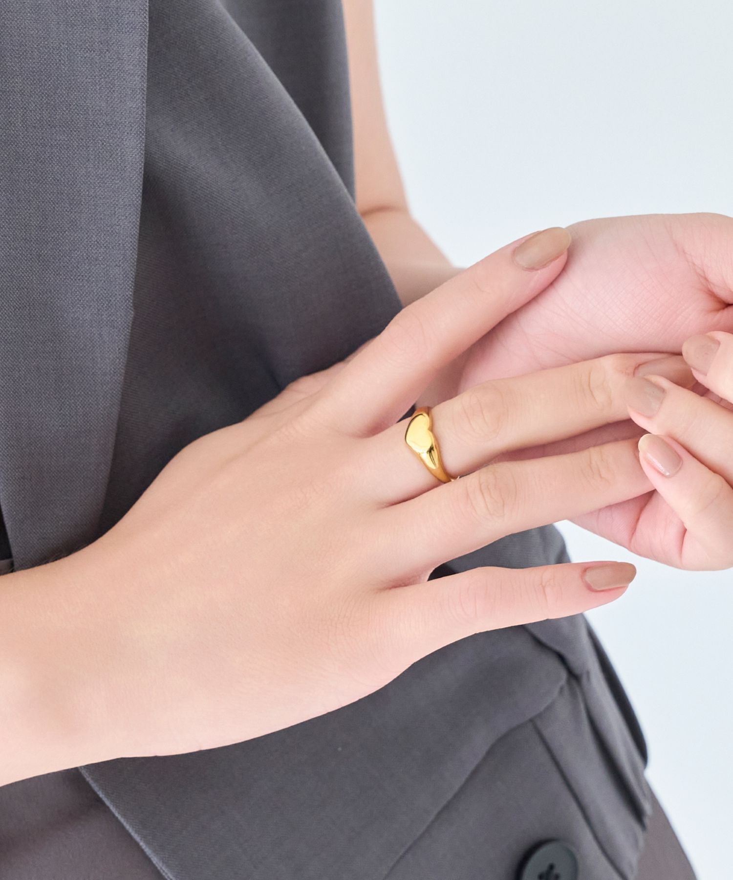 Phoebe「≪雑誌掲載≫【金属アレルギー対応】メタルラヴィリング　ゴールド/ステンレス/ハート」|リング|