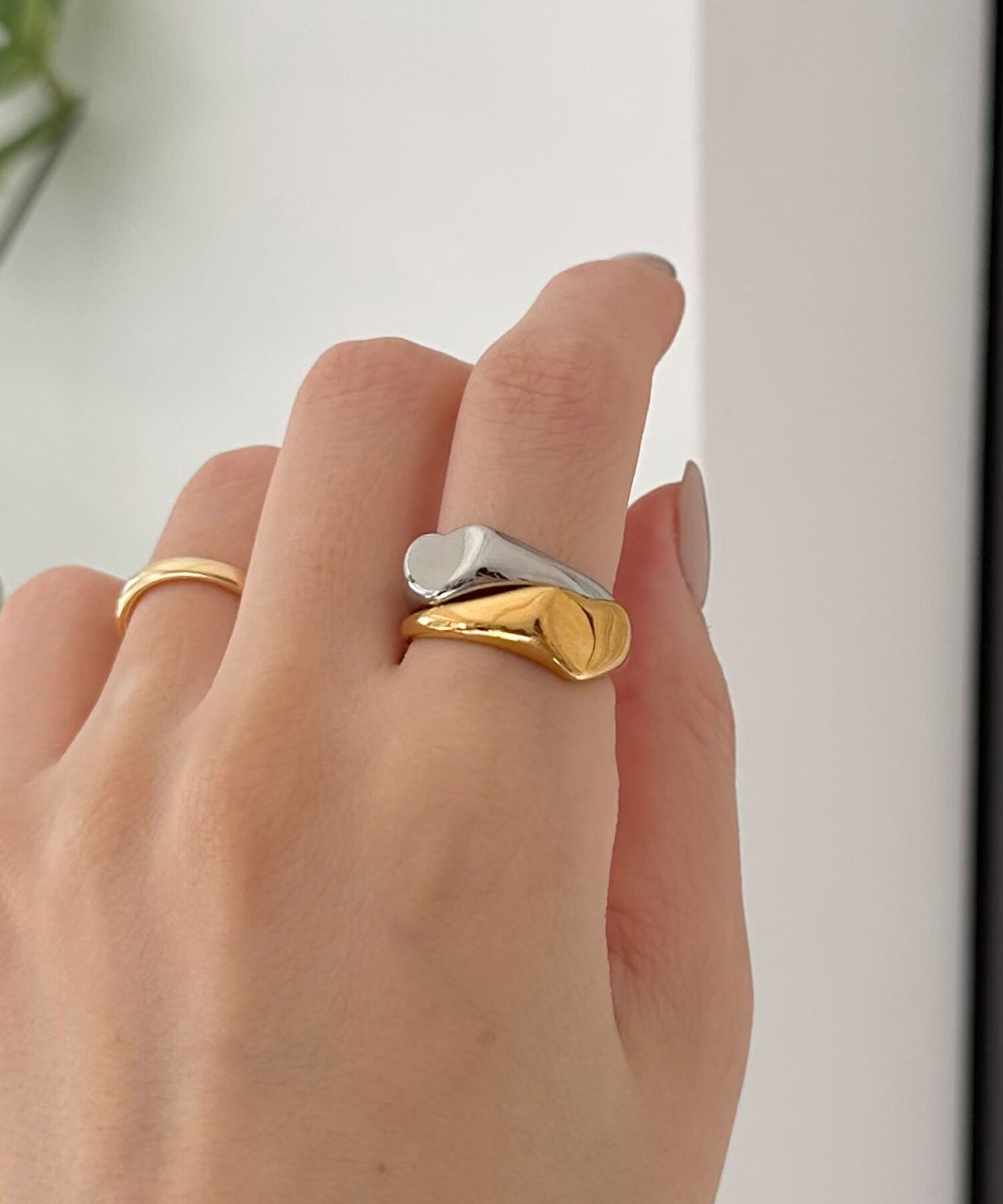 Phoebe「≪雑誌掲載≫【金属アレルギー対応】メタルラヴィリング　ゴールド/ステンレス/ハート」|リング|