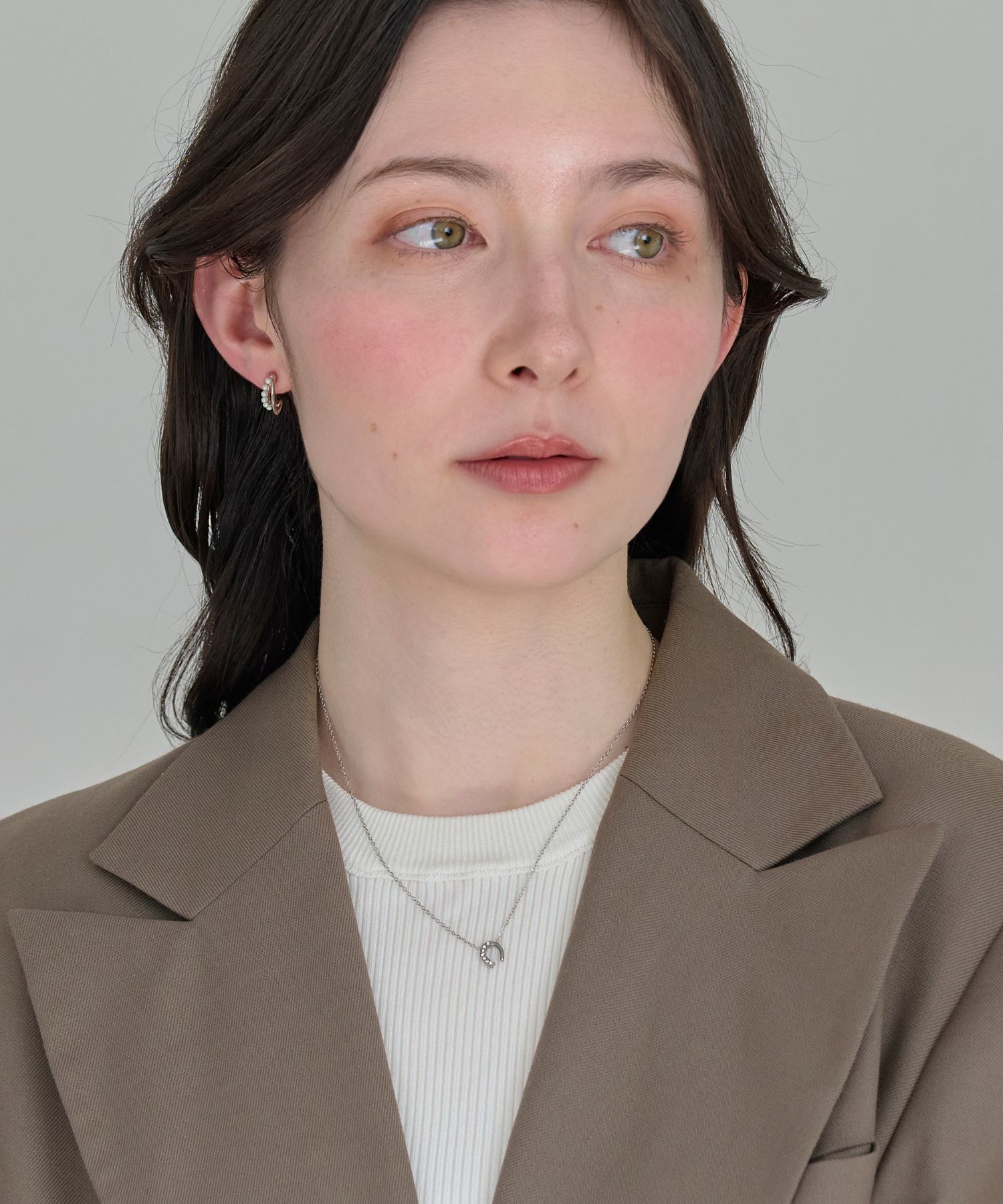 Phoebe「【金属アレルギー対応】グロッシーミニホースシューネックレス　シルバー　ステンレス/馬蹄/蹄鉄/ギフト」|ネックレス|