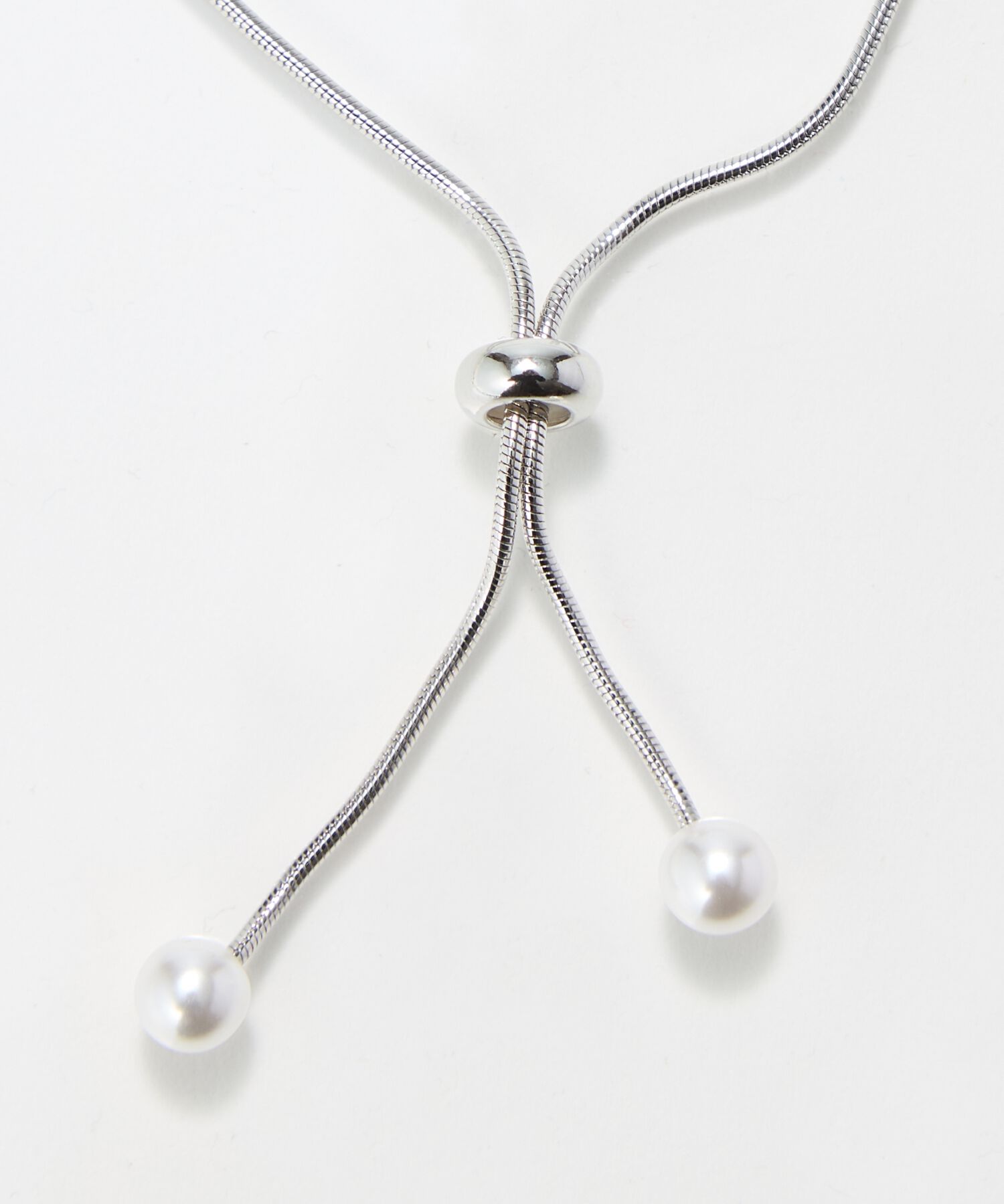 Phoebe「スリムチェーンパールスライドブレスレット　シルバー」|ブレスレット・バングル|