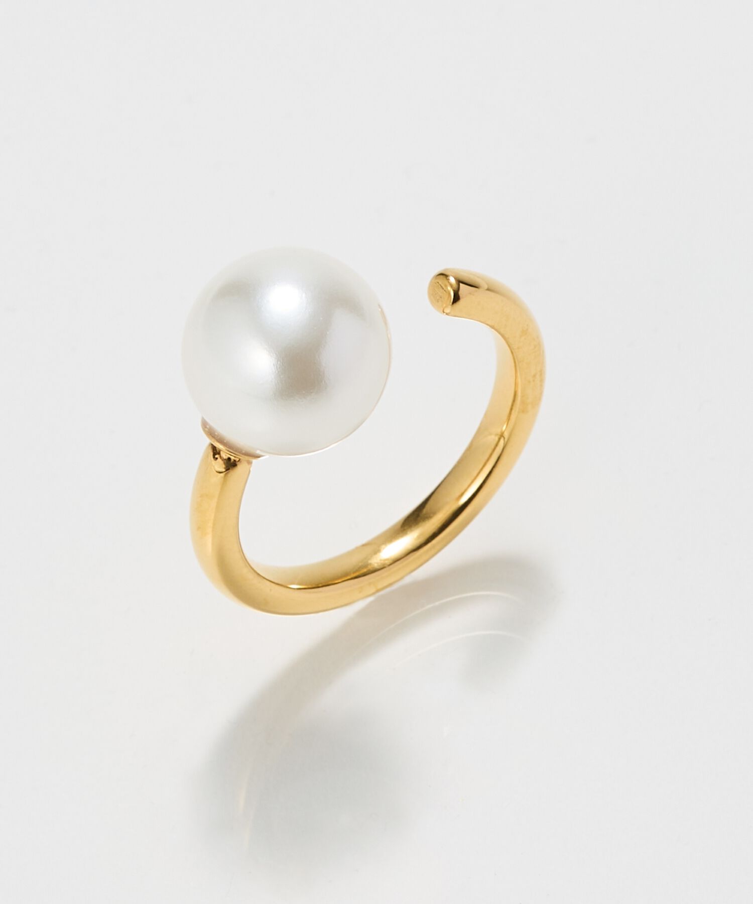 Phoebe「【金属アレルギー対応】パールオープンリング/ステンレス/大ぶり/存在感◎/主役級」|リング|