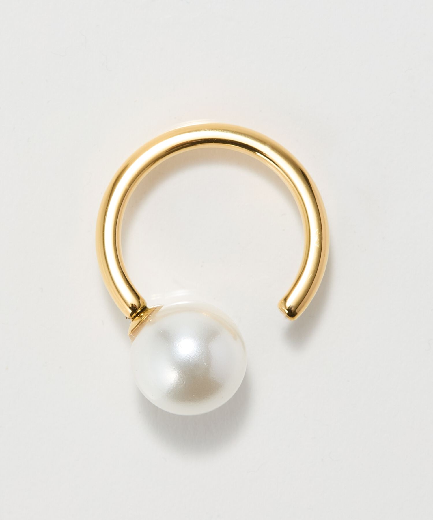 Phoebe「【金属アレルギー対応】パールオープンリング/ステンレス/大ぶり/存在感◎/主役級」|リング|