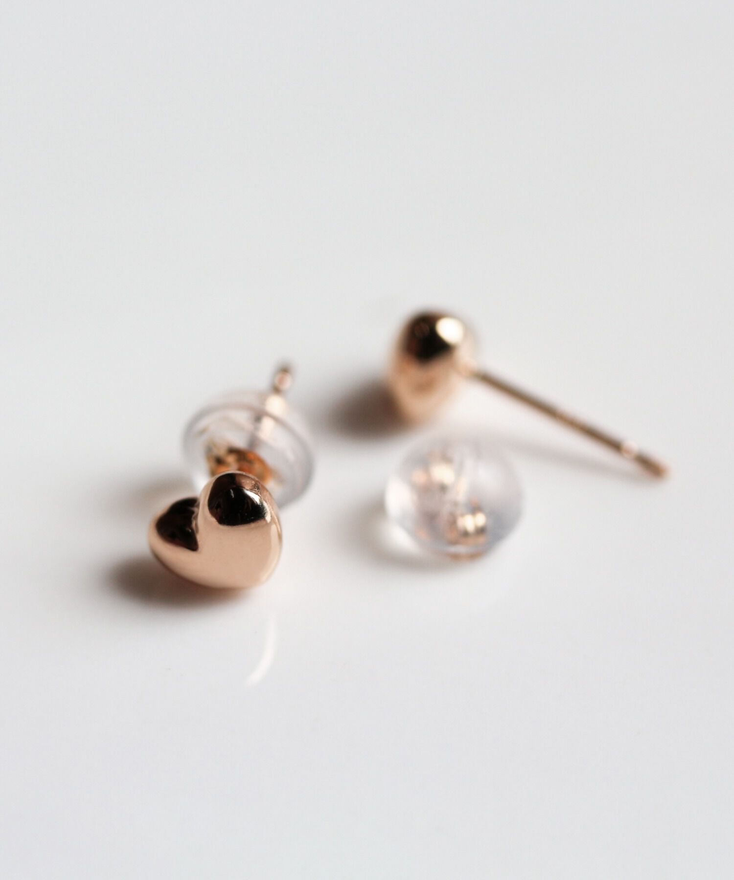  「ゴールド ハート ピアス  | K18YG/PG 〈5mm〉」|ピアス|