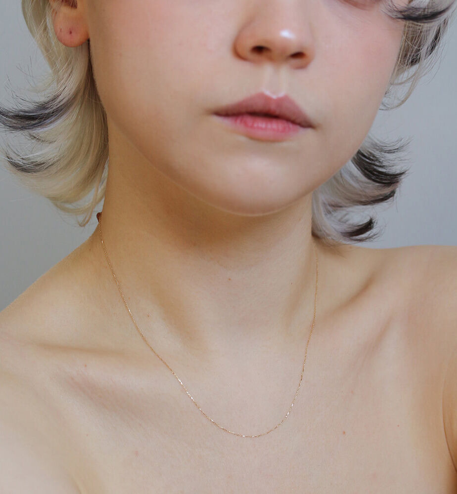  「ゴールド 小豆 チェーン ネックレス 40cm | K10YG」|ネックレス|