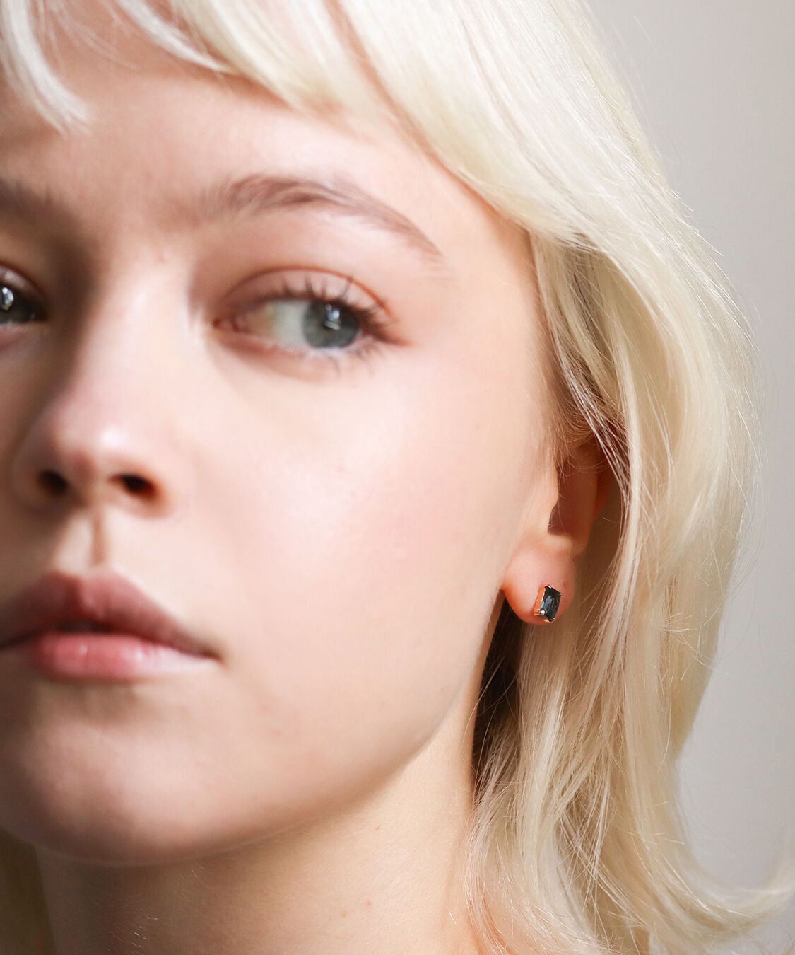  「ロンドンブルートパーズ レクタングル ピアス | K10YG」|ピアス|