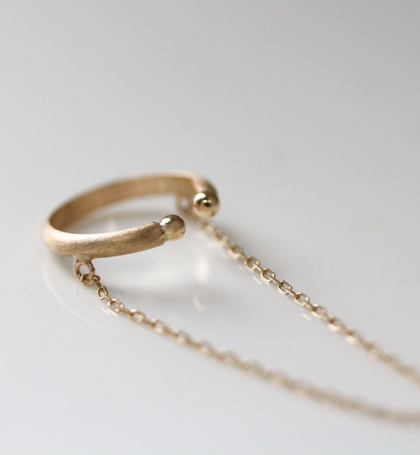  「ゴールド チェーン イヤーカフ | K10YG 【片耳用】」|イヤーカフ|