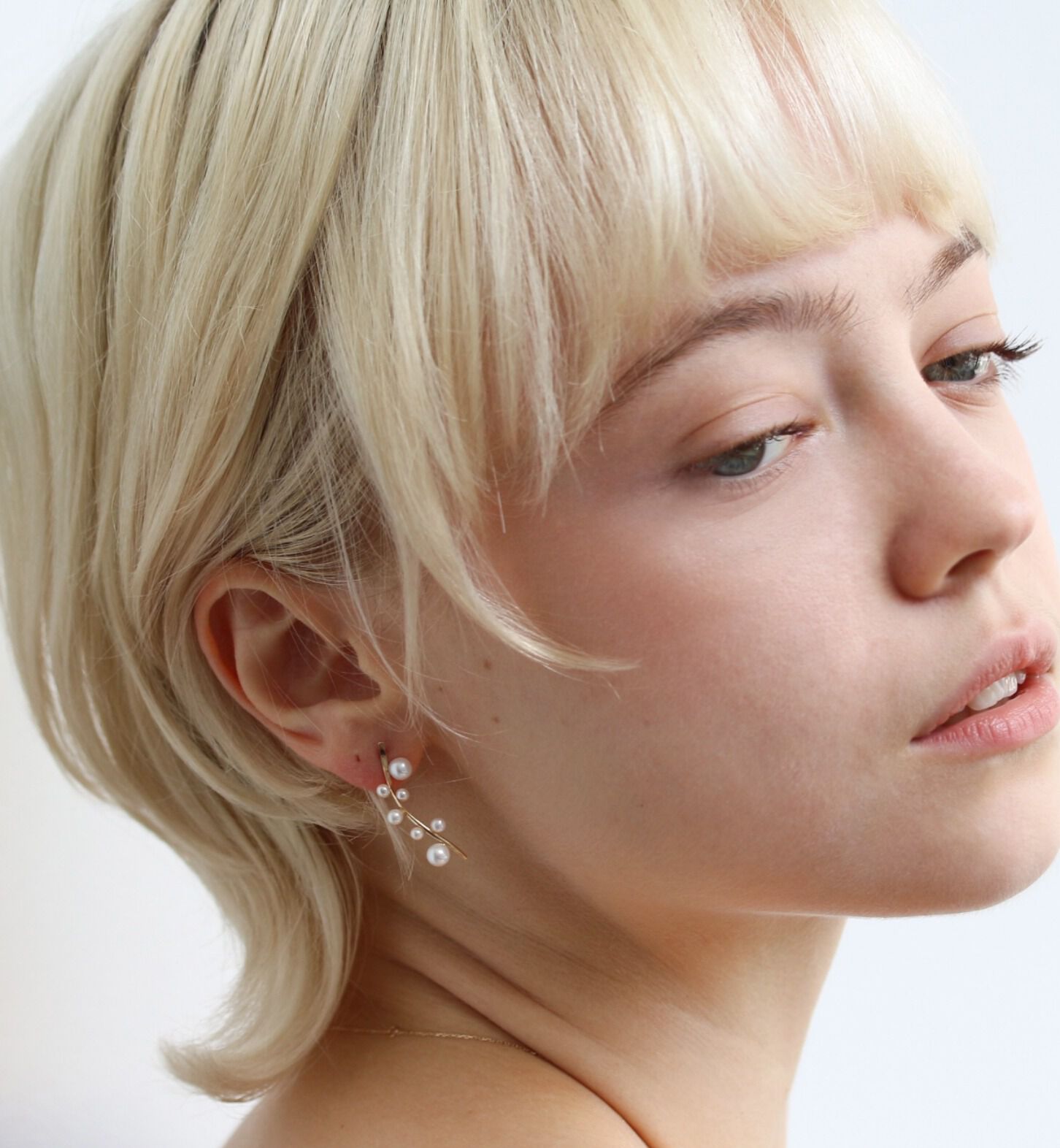  「パール リリー ピアス| K10YG」|ピアス|