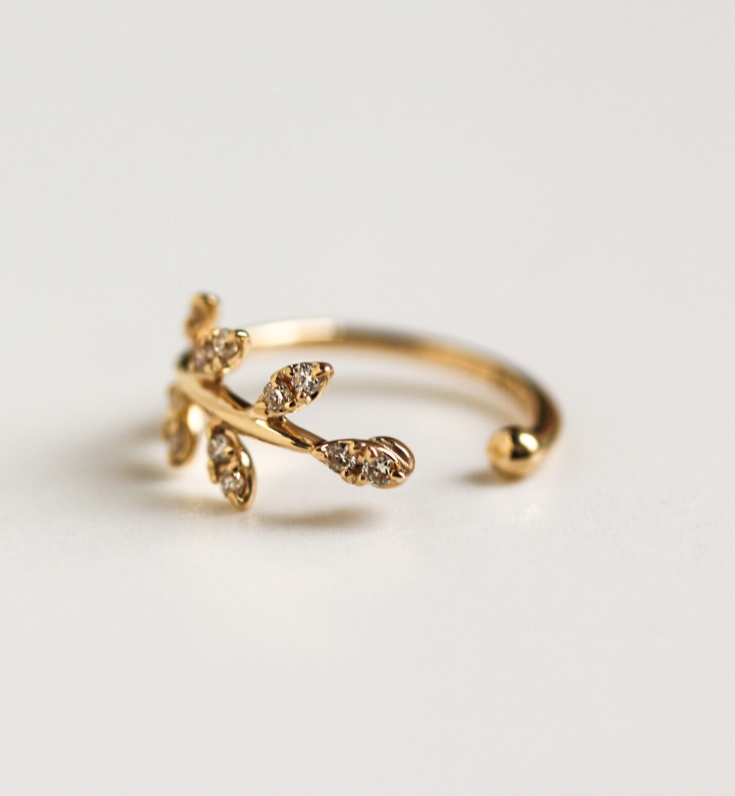  「ダイヤモンド サピン イヤーカフ  | K10YG 【片耳用】」|イヤーカフ|