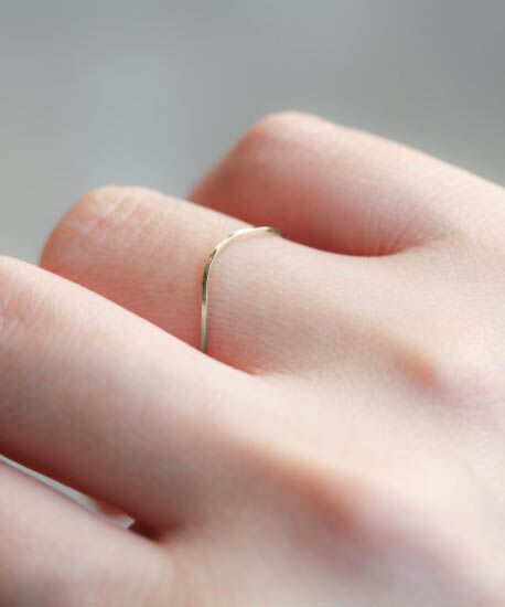  「ゴールド スキニー リング | K10YG」|リング|