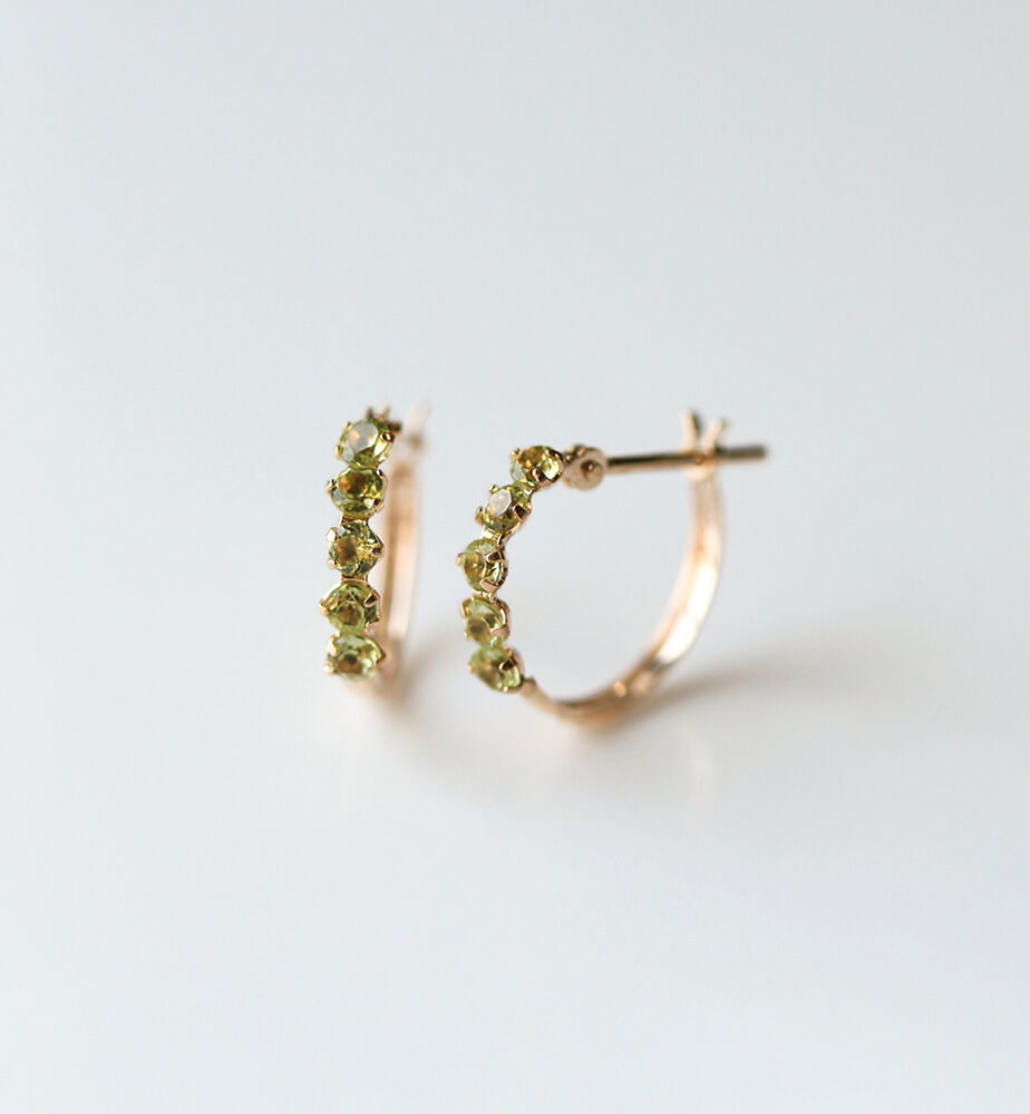  「ペリドット スナップ フープ ピアス  | K10YG」|ピアス|