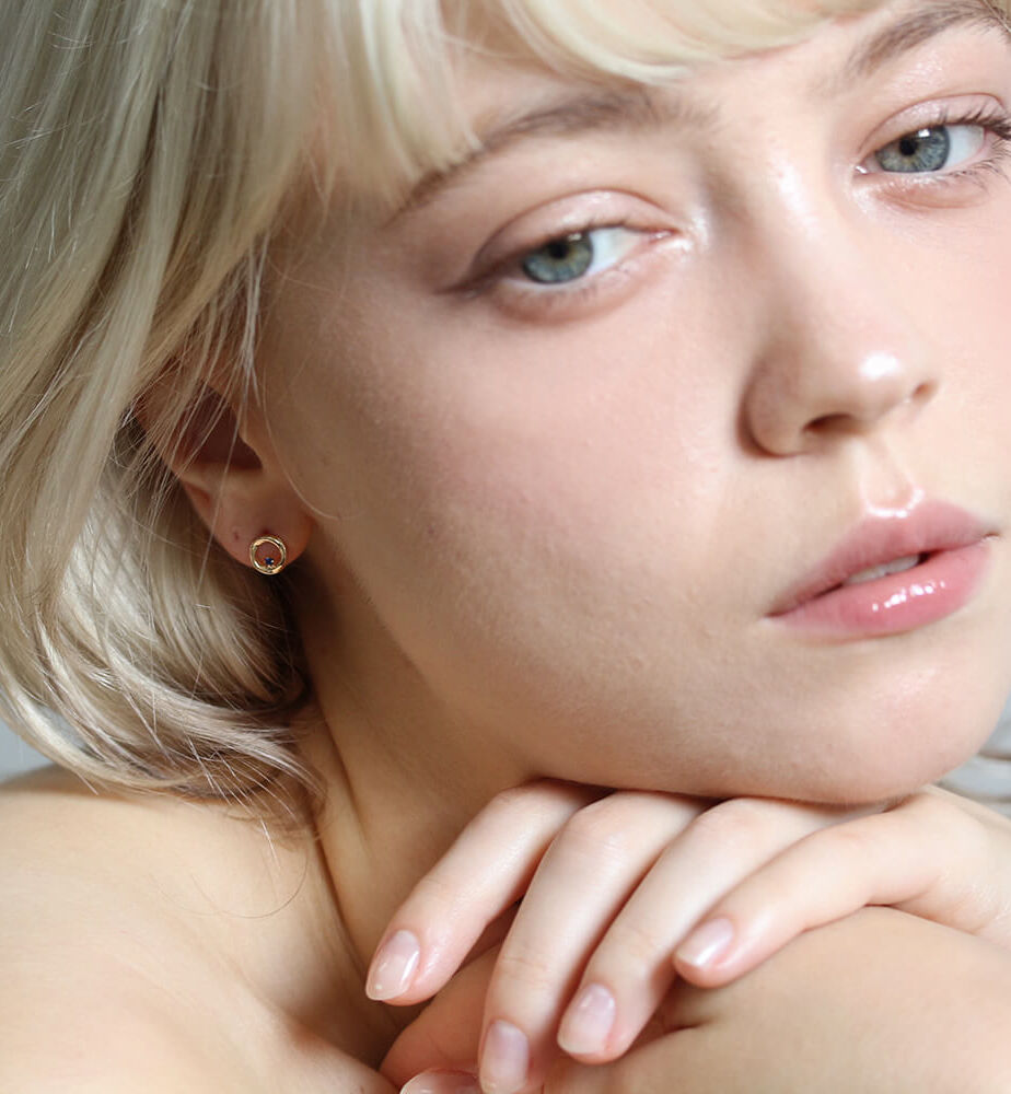  「サファイア ピアス | K10YG」|ピアス|