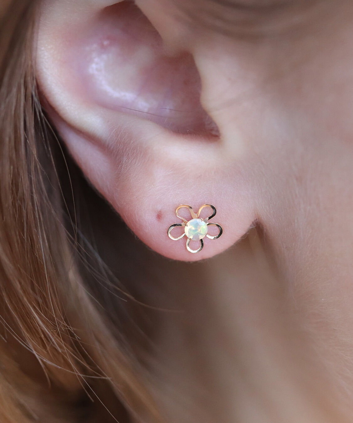  「オパール フラワー ピアス | K10YG 」|ピアス|
