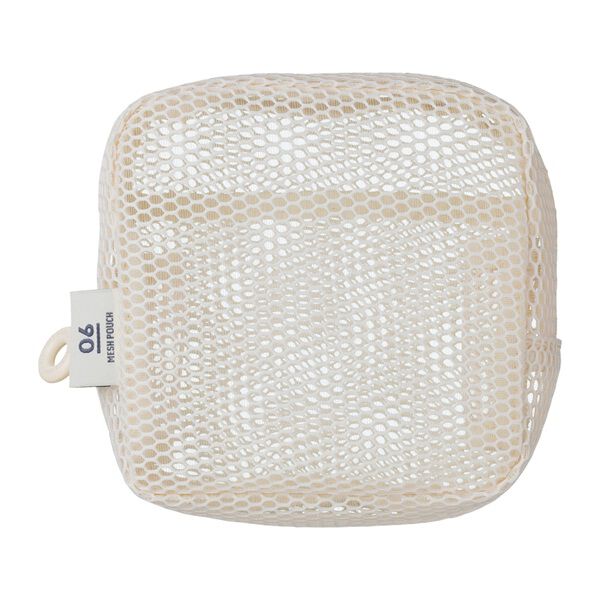  「スクエアポーチ／メッシュコレクション」|ポーチ|アイボリー