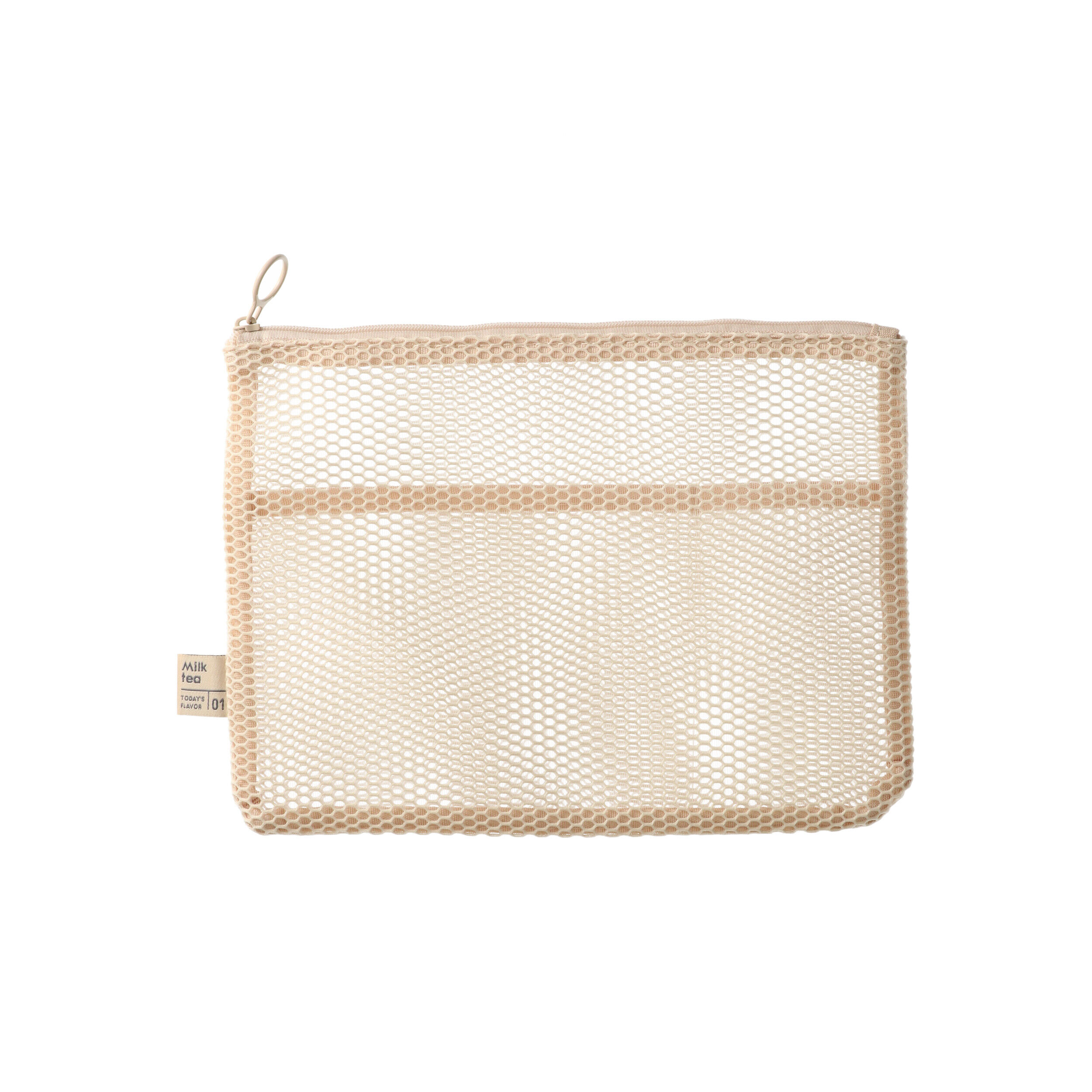  「フラットポーチ・Ａ５／メッシュコレクション」|ポーチ|ベージュ