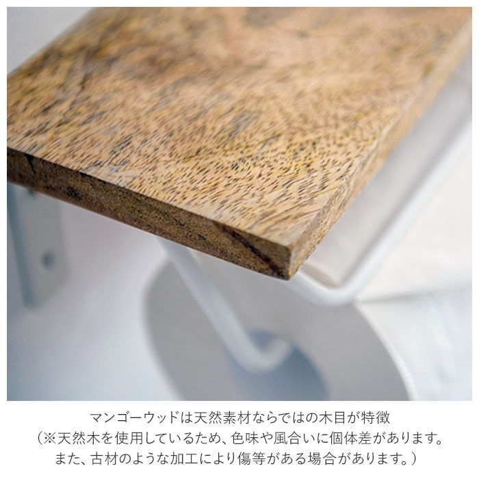 BACKYARD FAMILY「トイレットペーパーホルダー おしゃれ 通販 2連 ダブル  アイアン 木製 ホルダー シェルフ型」|トイレタリー・ランドリーグッズ|