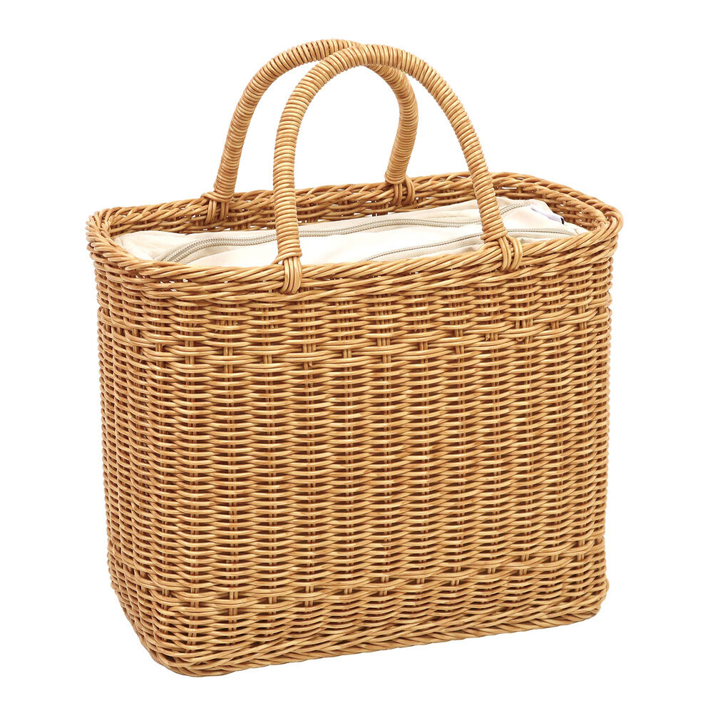 BACKYARD FAMILY「UTILE ユティル かごバッグ 通販 カゴバッグ ピクニッククーラーバッグ Lサイズ 籠バッグ」|かごバッグ|ベージュ1