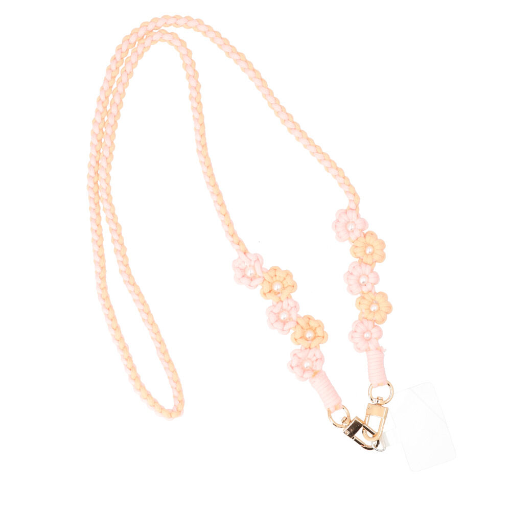 BACKYARD FAMILY「スマホストラップ ショルダー 通販 スマホ ストラップ 編み スマホショルダーストラップ」|チャーム・キーホルダー|ピンク1