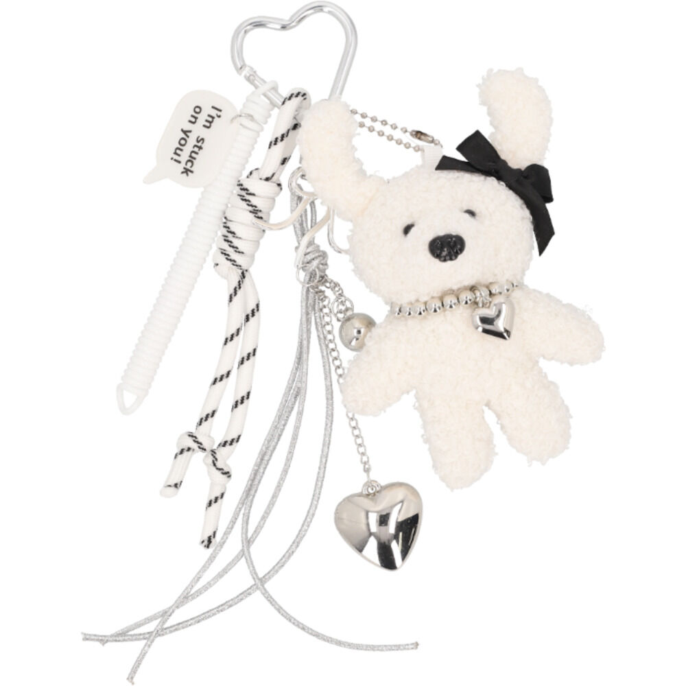 BACKYARD FAMILY「ぬいぐるみチャーム 通販 ドッグチャーム ぬいぐるみ キーホルダー 動物 バッグチャーム」|チャーム・キーホルダー|ホワイト1