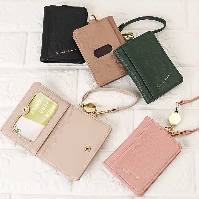 BACKYARD FAMILY「二つ折りパスケース 通販 定期入れ パスケース リール付き icカード ケース 2つ折りパスケース」|定期入れ|