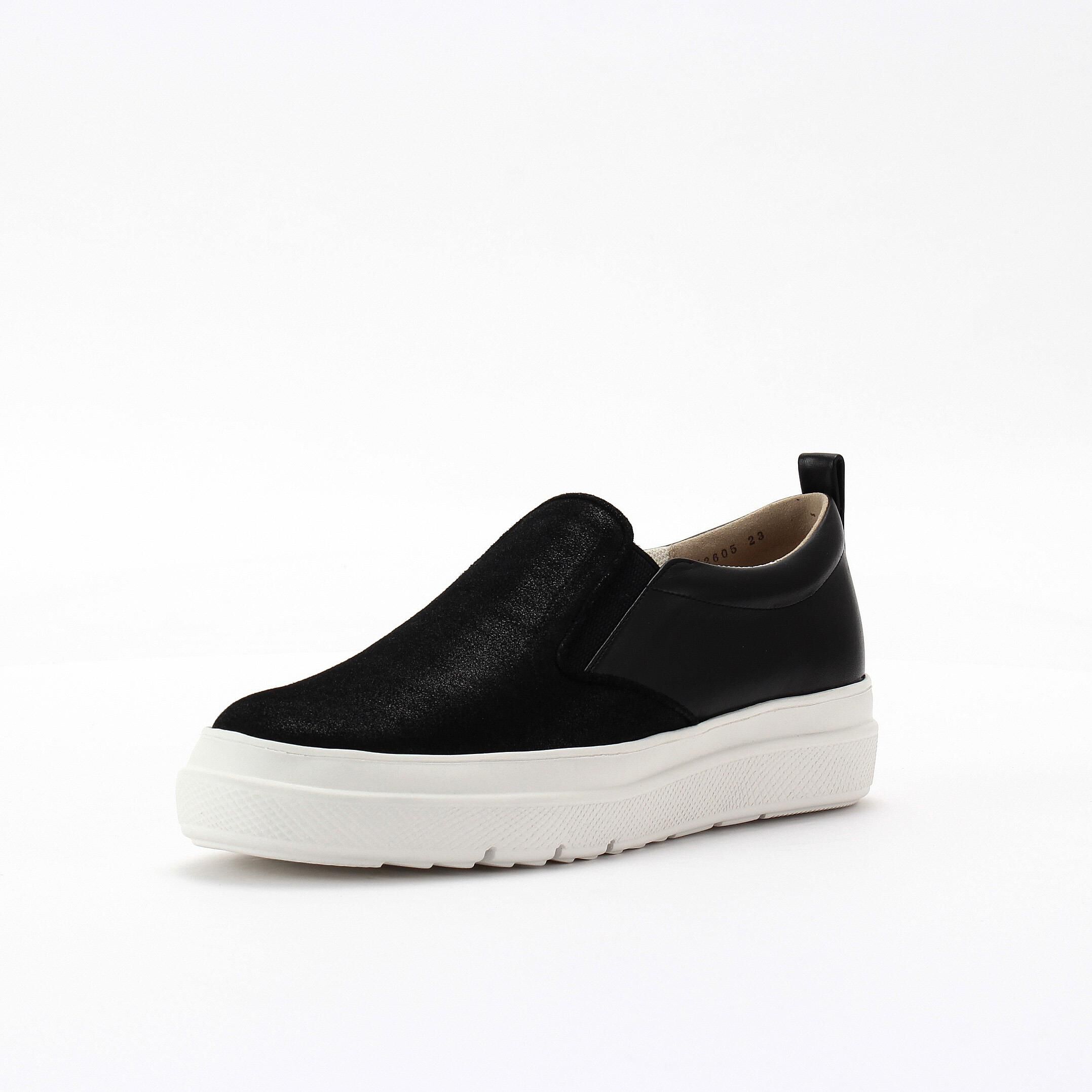 銀座かねまつ「LSFY2605METSTEBLK 【本革】【防水】アクアベルスリッポン」|スニーカー|ブラック