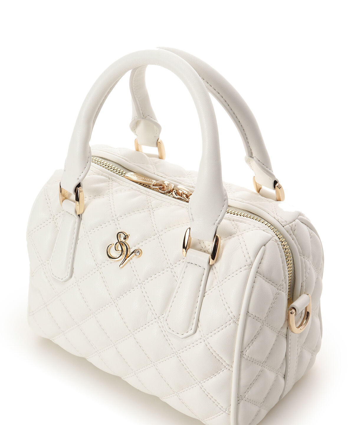 Samantha Vega「ダブルステッチダイヤキルトハンドバッグ」|ハンドバッグ|