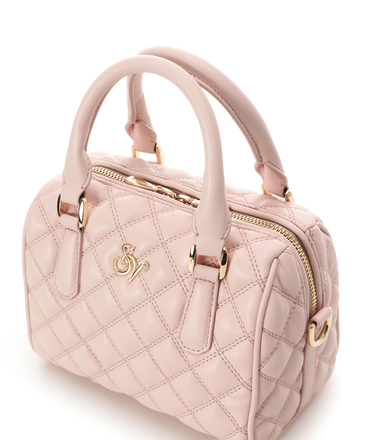 Samantha Vega「ダブルステッチダイヤキルトハンドバッグ」|ハンドバッグ|