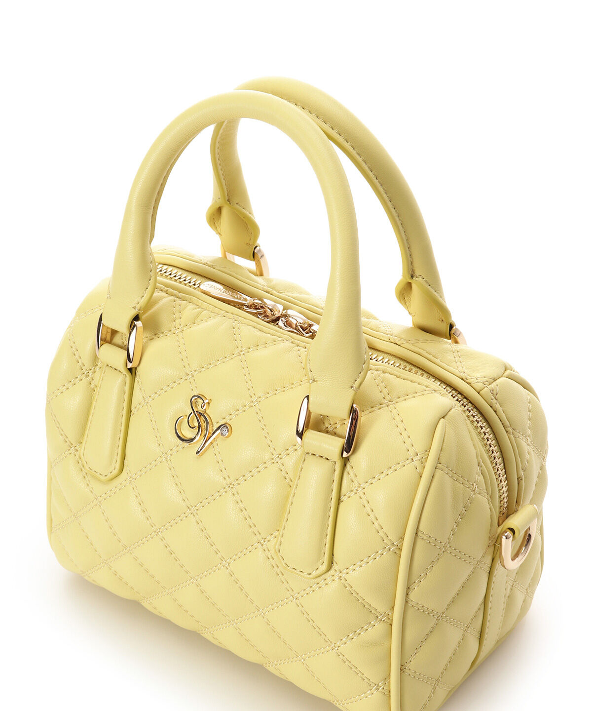 Samantha Vega「ダブルステッチダイヤキルトハンドバッグ」|ハンドバッグ|