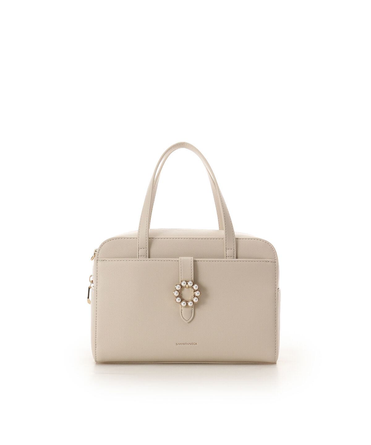 Samantha Vega「サークルパールハンドバッグ」|ハンドバッグ|オフホワイト
