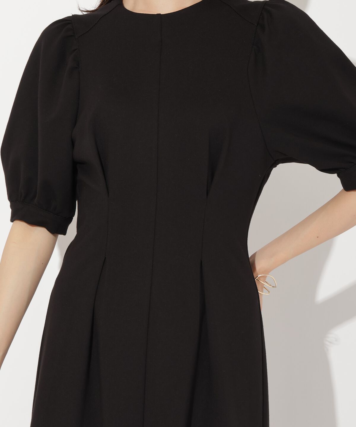 アンドクチュール「ポンチウエストタックワンピース」|ワンピース|